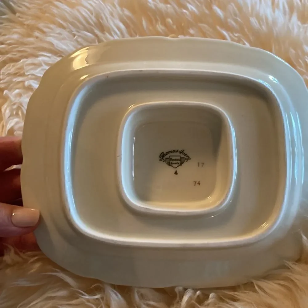 Thomas Porcelain China Ivory Floral bowl with base attached 7.5” x 5.5”